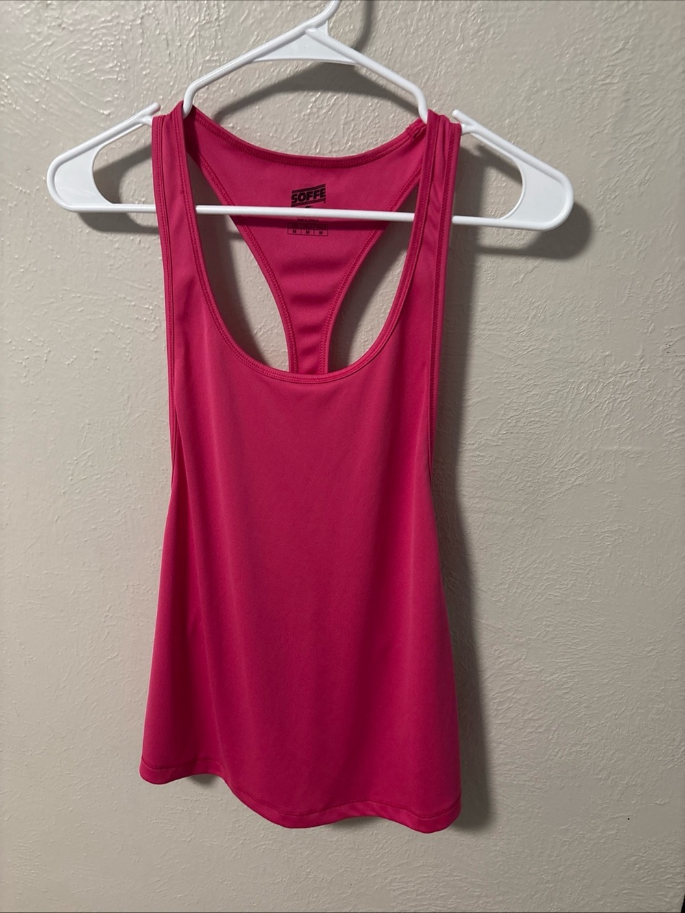 Soffe Vibrant Pink Racerback Athletic Tank